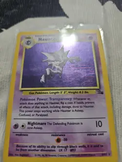 Pokemon Card - ERROR Haunter 6/62 Fossil Holo Rare Blue Ink Stain MISPRINT RARE - Image 2