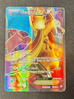 Charizard EX 100/106 2014 XY Flashfire Set Pokemon Card TCG Full Art Holo Lp/Mp - Image 1