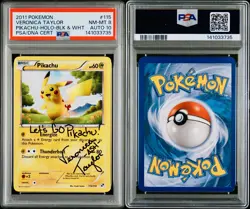 Pop 1 - 2011 Pikachu Holo Card 115/114 signed by Veronica Taylor PSA 8, Auto 10 - Image 3