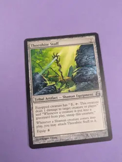 MTG Magic The Gathering: Morningtide: Thornbite Staff Uncommon - NM - Image 1