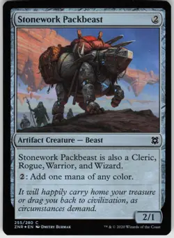 Foil Stonework Packbeast 255 Zendikar Rising C NM - Image 1
