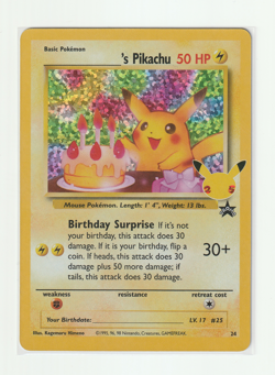 Pokemon Pikachu Birthday Celebrations Holo Rare - Image 1