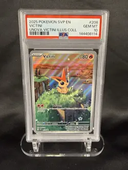 2025 POKEMON SVP EN-SV BLACK STAR PROMO #208 VICTINI PSA 10 - Image 1