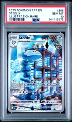 PSA 10 Steelix 208/182 Pokemon Paradox Rift Illustration Rare Scarlet Violet - Image 1