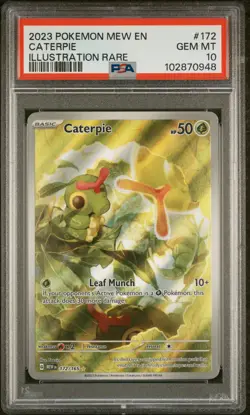 2023 POKEMON MEW EN-151 ILLUSTRATION RARE #172 CATERPIE PSA 10 - Image 1