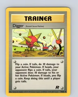 Pokemon TCG Digger Team Rocket 75/82 Unlimited Uncommon Card WOTC LP-NM - Image 1