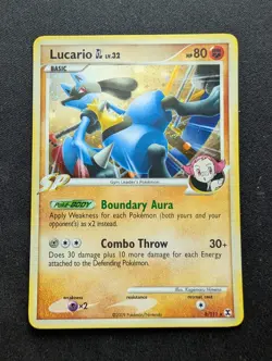 Mint Pokemon Lucario GL Holo Card 8/111 Rising Rivals - Image 1