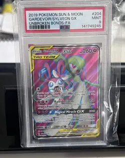 2019 POKEMON SUN & MOON UNBROKEN BONDS FULL ART/GARDEVOIR & SYLVEON GX PSA 9 - Image 2