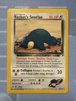 Rocket's Snorlax #33/132 Non-Holo Rare Gym Heroes VINTAGE 2000 Pokemon - Image 1