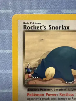Rocket's Snorlax #33/132 Non-Holo Rare Gym Heroes VINTAGE 2000 Pokemon - Image 2