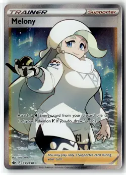 Melony ⭐ 195/198 Holo Rare Ultra Chilling Reign 2021 Pokemon NM - Image 1