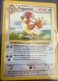 Pokemon TCG *1999 Base Set Shadowless Pidgeotto #22/102* - Image 1