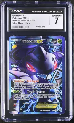 2013 Pokemon Genesect EX Team Plasma 97/101 Plasma Blast Full Art Holo CGC 7 NM - Image 1