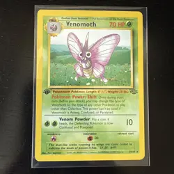 Venomoth 1st Edition NM/Mint (no holo) - Pokemon TCG Jungle 29/64 - Vintage 1999 - Image 1