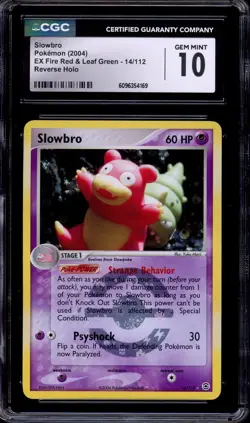 2002 Pokemon EX Fire Red & Leaf Green Slowbro-Reverse Holo #14 CGC 10 GEM MINT - Image 1