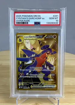 Cynthia's Garchomp ex #241/182 PSA 10 2025 Pokemon Destined Rivals - Image 1