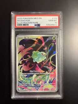 Pokemon Mega Evolution Bulbasaur Illustration Rare 133/132 PSA Gem Mint 10 - Image 1