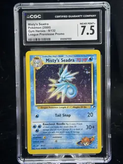 Misty's Seadra #9 Holo Prerelease 2000 Gym Heroes Pokemon CGC 7.5 💦 - Image 1