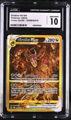 Pokemon Giratina VSTAR GG69/GG70 Crown Zenith: Galarian Gallery Holo CGC 10 - Image 1