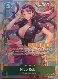One Piece TCG P-111 WINNER Nico Robin (Heroines Battle Winner) English - Image 1