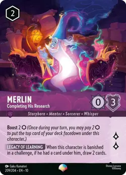 Merlin-Completing His Research EPIC 209/204 Whispers in the Well Disney Lorcana - Image 1