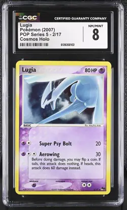 CGC 8 Lugia 2007 POP Series 5 2/17 Cosmos Holo Pokemon Card - Image 1