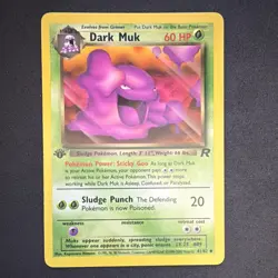 Pokemon TCG Dark Muk Pokemon Card 1st Edition 41/82 Team Rocket 60 HP Card Stock - Image 1