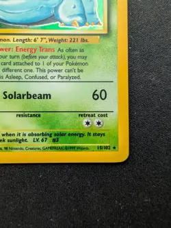 M/NM Pokemon Venusaur Holo Card 15/102 Base Set Vintage 1999 - Image 5