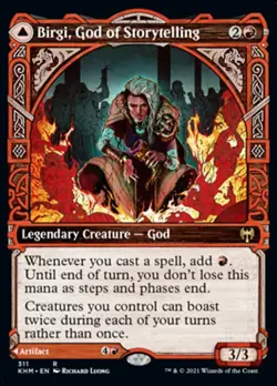 MTG BIRGI, GOD OF STORYTELLING FOIL EXC - BIRGI, DEA DEI CANTASTORIE - KHM-X EN - Image 1