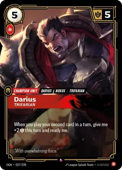 Darius - Trifarian [OGN - 027/298] - NM [Foil] TCG Riftbound - Image 1
