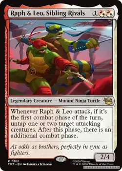TCG MTG Raph & Leo, Sibling Rivals [TMT - 166] - NM [Normal] - Image 1