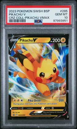 2023 POKEMON SWSH BLACK STAR PROMO #285 PIKACHU V PSA 10 - Image 1