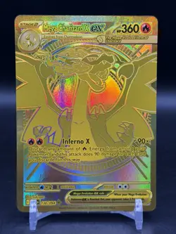 Pokemon TCG Gold Hyper Rare Mega Charizard X EX 130/094 Phantasmal Flames NM - Image 1