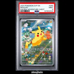 Pikachu SVP088 - 2024 Black Star Promo Paldea Adventure - Pokemon Card - PSA 9 - Image 1