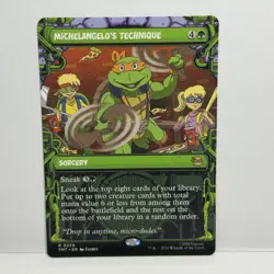 Michelangelo's Technique Borderless #239 MTG Teenage Mutant Ninja Turtles TMT NM - Image 1