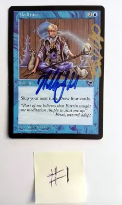 Meditate (signed by Richard Garfield & Susan Van Camp) HP Tempest MTG - Image 1