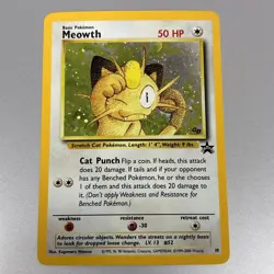 Pokemon TCG Meowth Black Star Promo Holo 10/53 WOTC LP - Image 1