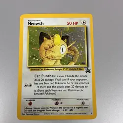 Pokemon TCG Meowth Black Star Promo Holo 10/53 WOTC LP - Image 2