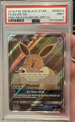 2019 POKEMON SM BLACK STAR PROMO EEVEE GX #SM233 PSA 9 MINT - Image 1