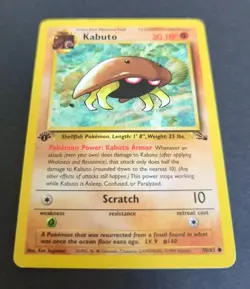 1999 Pokemon Kabuto First Edition 50/62 Fossil Set Vintage Regular - Image 1