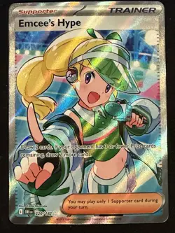 Pokemon TCG Emcee's Hype 220/182 Sv10: Destined Rivals Holo - Full Art - Image 1