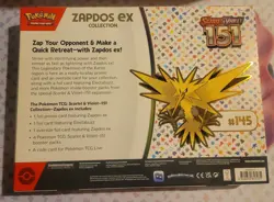 Pokemon TCG Scarlet & Violet 151 Zapdos ex Collection Box New Factory Sealed - Image 2