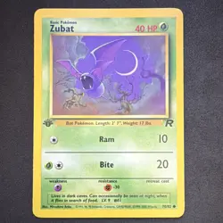 Zubat 1st Edition Pokemon Card 70/82 Team Rocket 40 HP Regular - Image 1