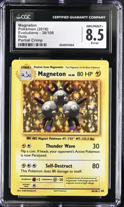 Pokemon TCG Magneton Evolutions Holo Crimp Error CGC 8.5 NM-MT - Image 1