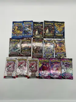 Pokemon Booster Pack Lot XY Evolutions Hidden Fates Crimson Invasion 151 Fusion - Image 1