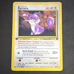 Rattata 1st Edition Pokemon Card 66/82 Team Rocket 40 HP Regular - Image 1