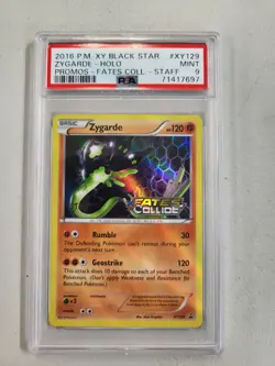 Zygarde #XY129 STAFF Fates Collide Promo Holo Pokemon PSA 9 - Image 1