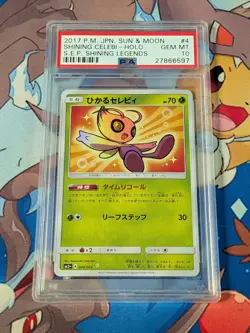 Psa 10 2017 Japanese Shining Celebi Holo Shining Legends 004/072 Pokemon Card - Image 1