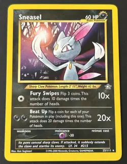 Pokemon TCG Sneasel 25/111 Neo Genesis NM - Image 1