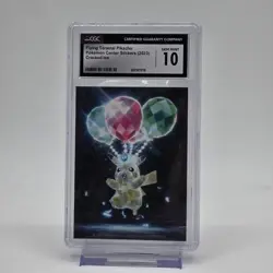 CGC 10 Flying Terastal Pikachu Pokemon Center Sticker Cracked Ice 2023 - Image 1